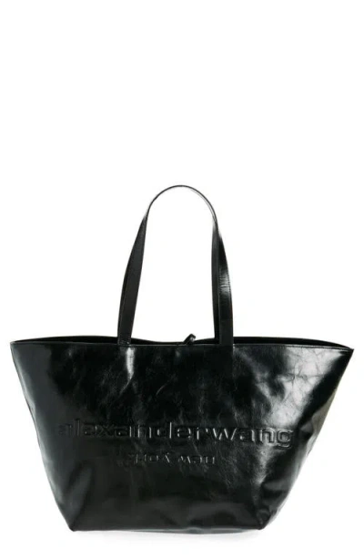 Alexander Wang Women's Large Crackle Patent Leather Tote Bag In Black