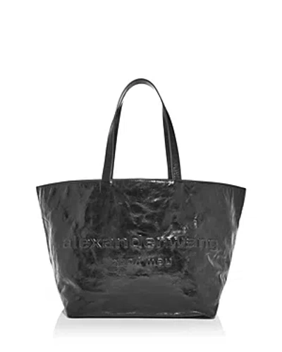 Alexander Wang Women's Large Crackle Patent Leather Tote Bag In Black