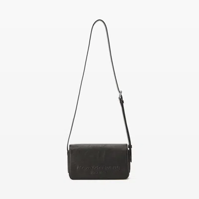 Alexander Wang Punch Flap Crossbody Leather Small In Black