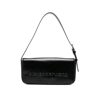 Alexander Wang Punch Flap Shoulder Bag In Black