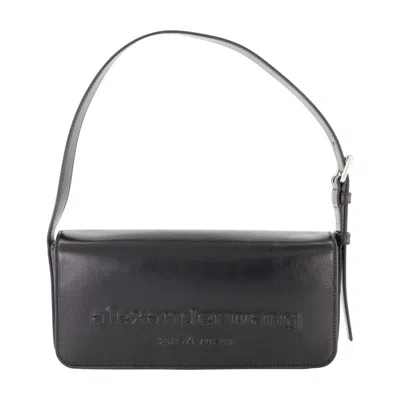 Alexander Wang Punch Flap Shoulder Bag In Black