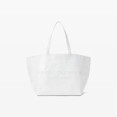 Alexander Wang Punch Leather Tote In White