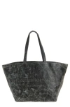 Alexander Wang Punch Logo Distressed Leather Tote