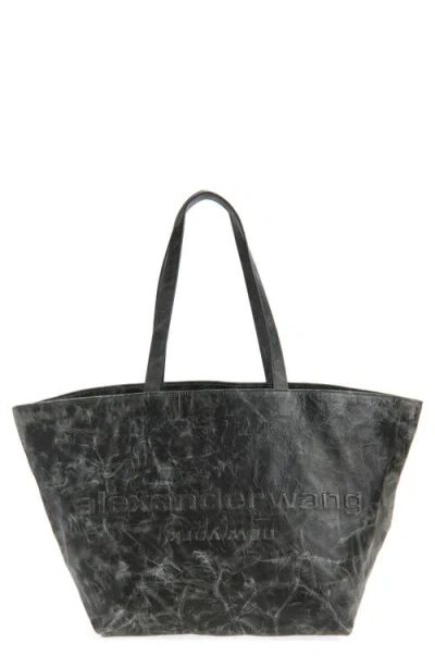 Alexander Wang Punch Logo Distressed Leather Tote