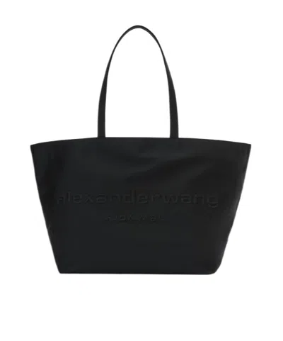 Alexander Wang Logo Embossed Ponch Tote Bag In Black