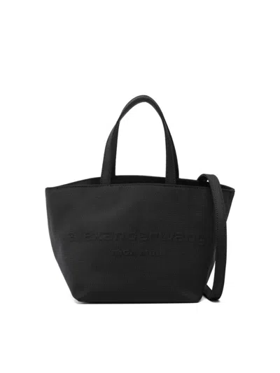 Alexander Wang Punch Logo Small Tote Bag In Black