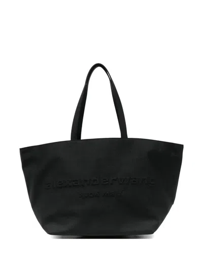 Pre-owned Alexander Wang Punch Logo-embossed Tote Bag In Black
