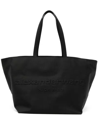 Alexander Wang Punch Tote Bag In Nylon Canvas In Black