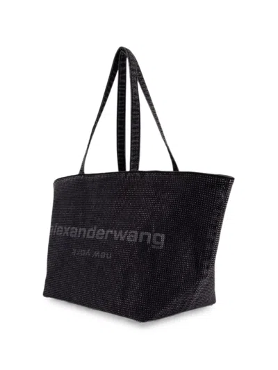 Alexander Wang Punch Rhinestone-embellished Tote Bag In Black