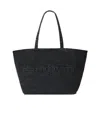 Alexander Wang Punch Small Tote Bag In Cotton Denim In Black