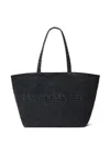 Alexander Wang Punch Small Tote Bag In Cotton Denim In Grey