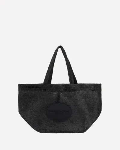 Alexander Wang Punch Xl Raffia Shoulder Bag In Black
