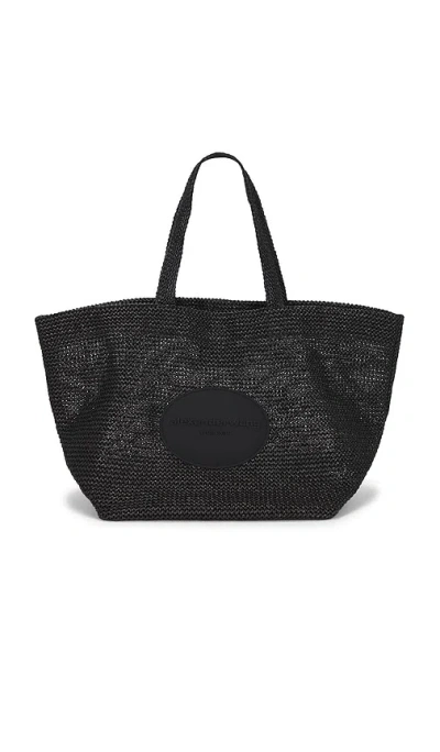 Alexander Wang Xl Punch Raffia Effect Tote Bag In Black