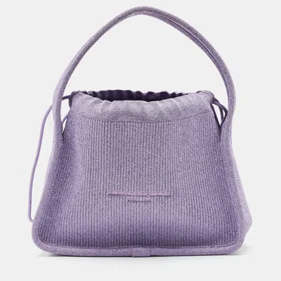 Alexander Wang Purple Ribbed Knit Fabric Small Ryan Bag
