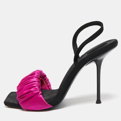 Alexander Wang Purple/black Satin Julie Slingback Sandals
