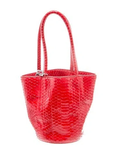 Pre-owned Alexander Wang Python Top Handle Bag In Red