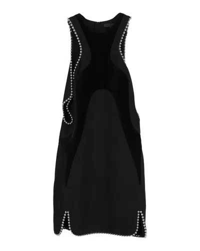 Alexander Wang Racer-front Dress With Ball Chain Detail In Black Wool