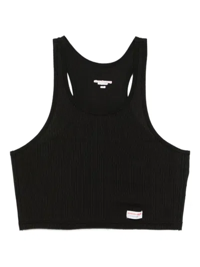 Alexander Wang Racerback Ribbed Tank Top In Black