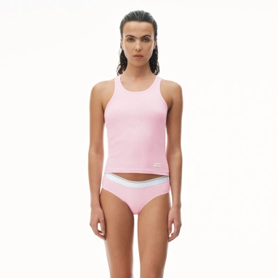 Alexander Wang Racerback Tank In Ribbed Cotton Jersey In Light Pink