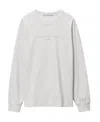 Alexander Wang Raised-logo Glitter Cotton T-shirt In Gray