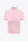Alexander Wang Viscose Blend Top With Frontal Logo In Pink