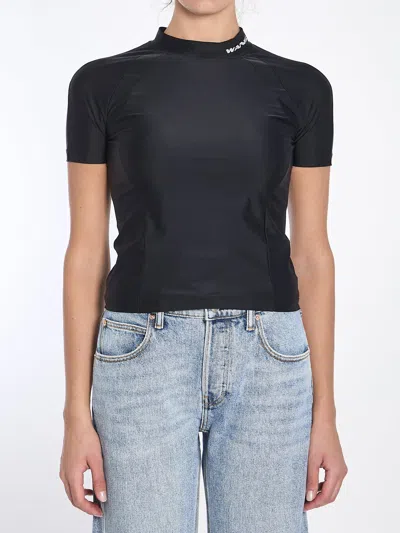 Alexander Wang Rash Guard T-shirt With Logo In Black