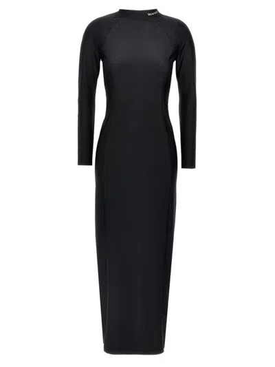 Alexander Wang Rashguard Midi Dress In Black