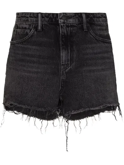Alexander Wang Raw-hem Mid-rise Denim Shorts