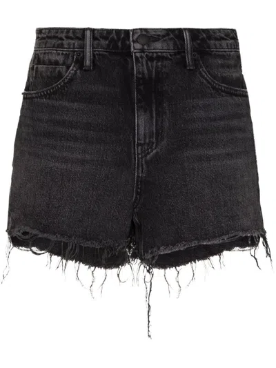 Alexander Wang Raw-hem Mid-rise Denim Shorts