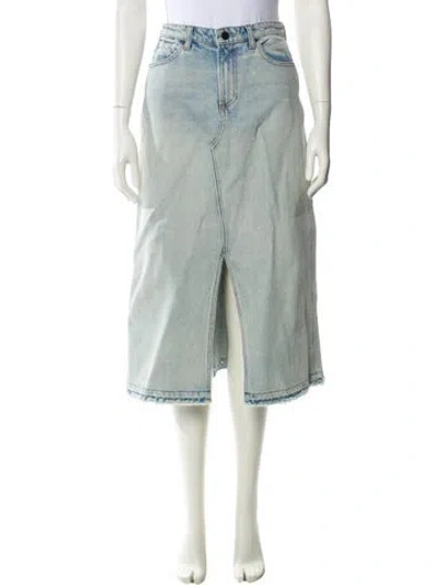 Pre-owned Alexander Wang Raw-edge Trim Midi Length Skirt In Blue