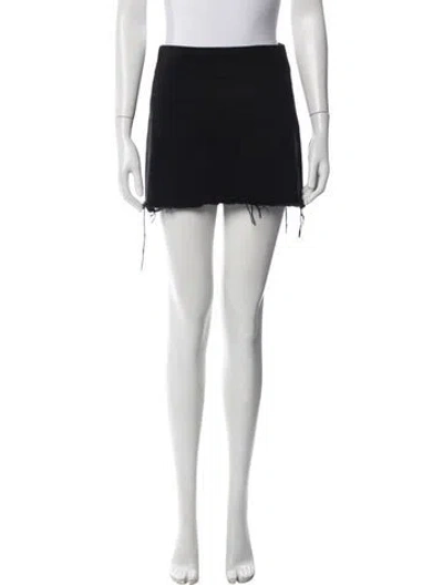 Pre-owned Alexander Wang Raw-edge Trim Mini Skirt In Black