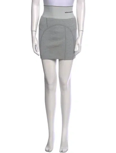Pre-owned Alexander Wang Raw-edge Trim Mini Skirt In Gray