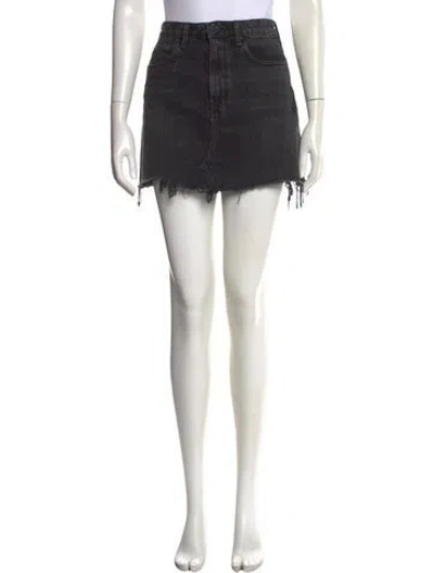 Pre-owned Alexander Wang Raw-edge Trim Mini Skirt In Gray