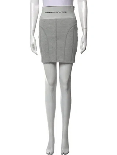 Pre-owned Alexander Wang Raw-edge Trim Mini Skirt In Grey