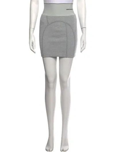 Pre-owned Alexander Wang Raw-edge Trim Mini Skirt In Grey