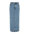 Alexander Wang Embellished Denim Skirt With Pockets And Stitching In Blue