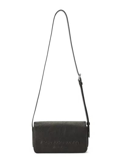 Alexander Wang Rectangular Crossbody Bag With Flap Closure In Black