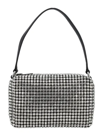 Alexander Wang Heiress Crystal-embellished Leather Top Handle Bag In White