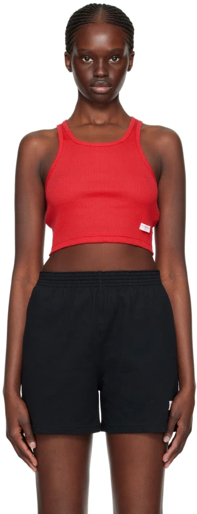 Alexander Wang Red Ribbed Tank Top In 696a Barberry