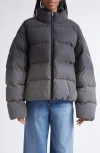Alexander Wang Reflective Gradient Puffer Jacket In Gray