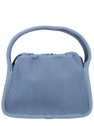 Alexander Wang Reflective Knit Ryan Small Bag In Blue