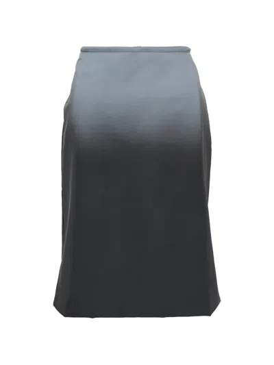 Alexander Wang Reflective Mid-waist Midi Skirt In Blue