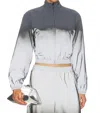 Alexander Wang Reflective Shrunken Track Jacket In Gray