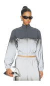 Alexander Wang Reflective Shrunken Track Jacket In Gray