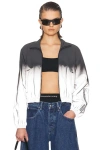 Alexander Wang Reflective Shrunken Track Jacket In Multi