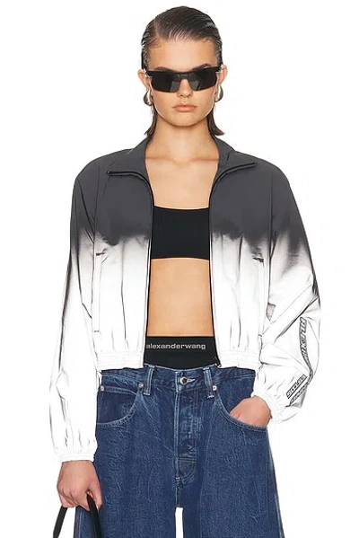 Alexander Wang Reflective Shrunken Track Jacket In Multi