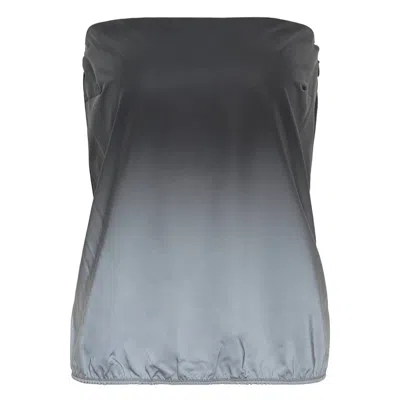 Alexander Wang Reflective Strapless Bubble Top In Gray