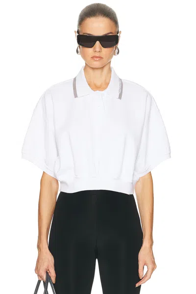 Alexander Wang Alexanderwang. T Relaxed Cropped Cinched Polo Top In White