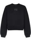 Alexander Wang Relaxed Fit Crew Sweatshirt With Puff Paint Logo In Black