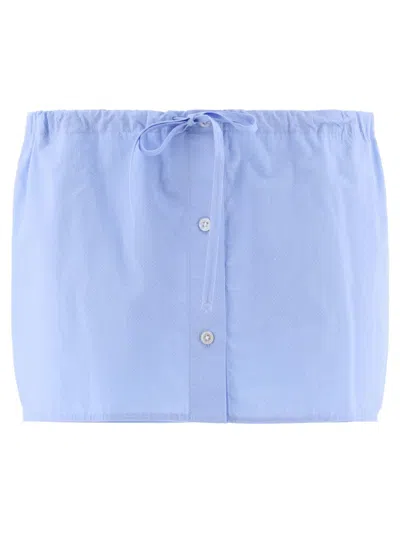 Alexander Wang Relaxed-fit Drawstring Skort With Crystal Accents In Blue